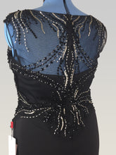 Load image into Gallery viewer, Star Box #17196 Prom dress, evening gown , Pageant formal , this gown has a drop waist style with a all over mesh bodice with beading , skirt has a front slit, and the bodice has a cup support built in, back zipper closure